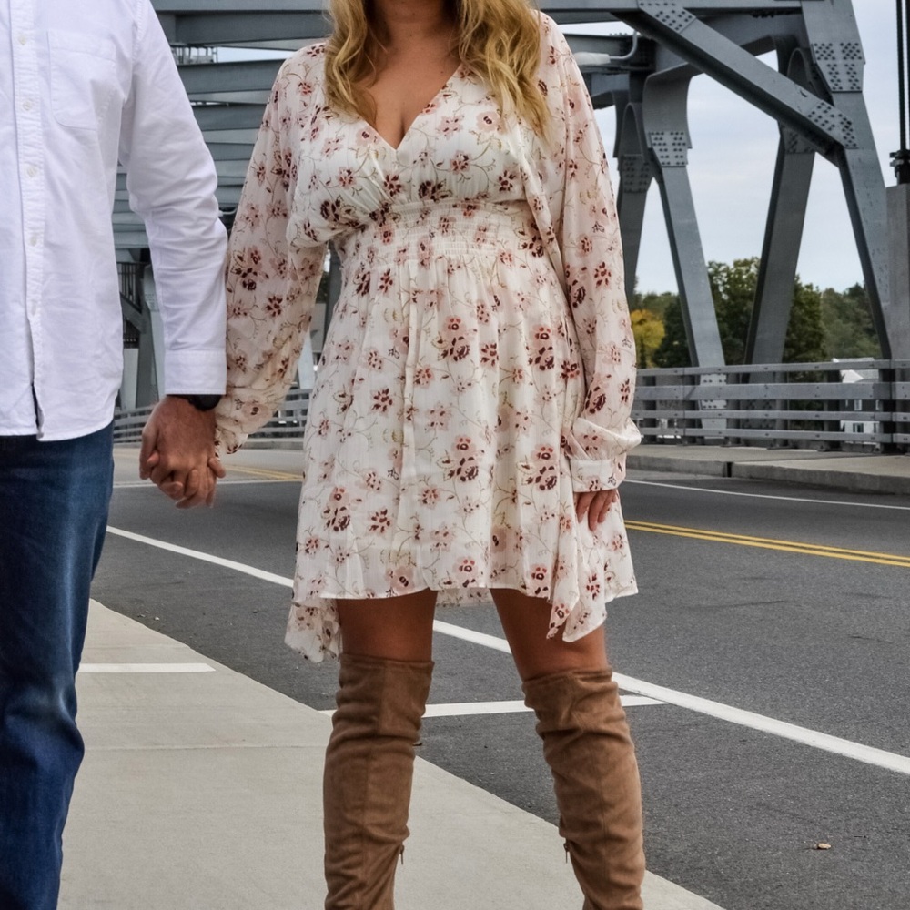 Vici Floral White and Pink Dress